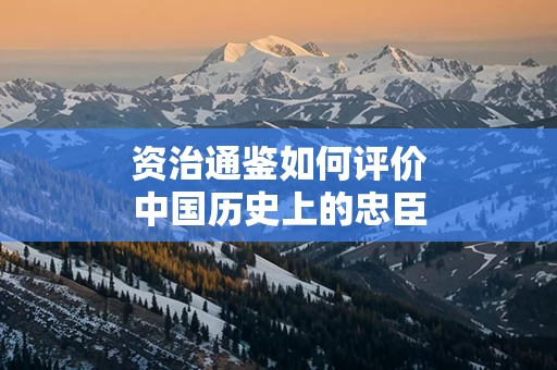 资治通鉴如何评价中国历史上的忠臣与烈士