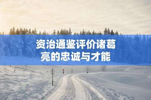 资治通鉴评价诸葛亮的忠诚与才能