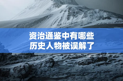 资治通鉴中有哪些历史人物被误解了