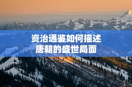 资治通鉴如何描述唐朝的盛世局面