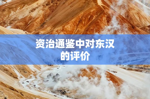 资治通鉴中对东汉的评价