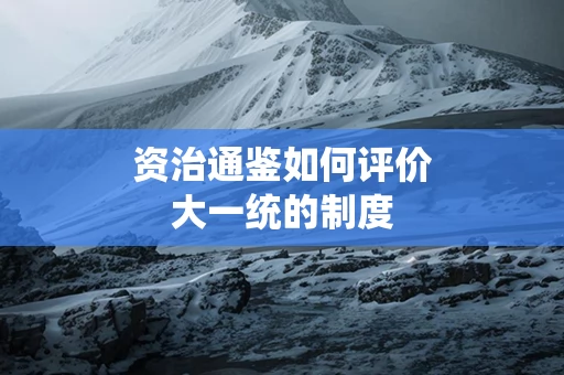 资治通鉴如何评价大一统的制度