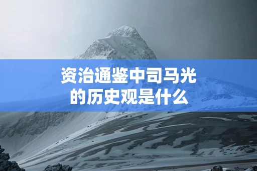 资治通鉴中司马光的历史观是什么