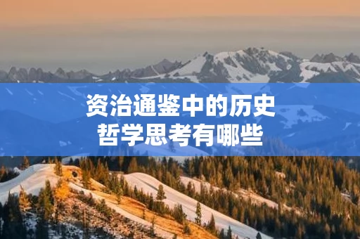 资治通鉴中的历史哲学思考有哪些