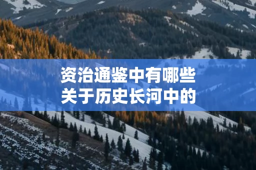 资治通鉴中有哪些关于历史长河中的重大反思