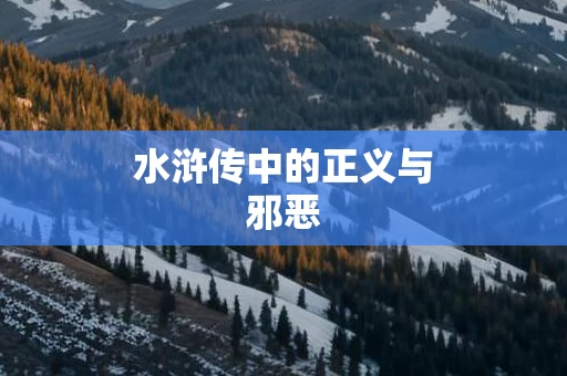 水浒传中的正义与邪恶
