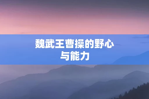 魏武王曹操的野心与能力