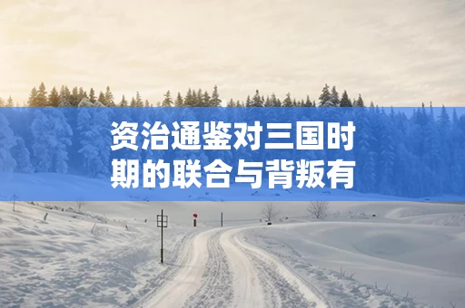 资治通鉴对三国时期的联合与背叛有何评价