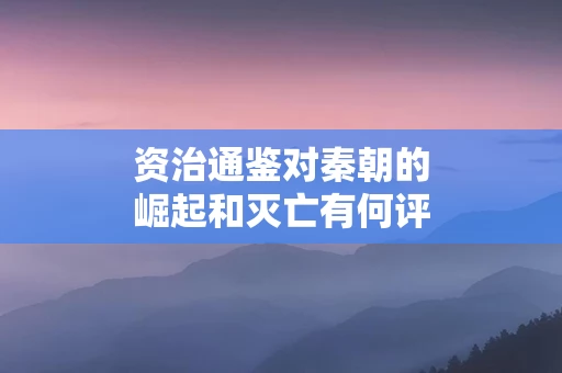 资治通鉴对秦朝的崛起和灭亡有何评价