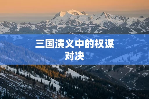 三国演义中的权谋对决