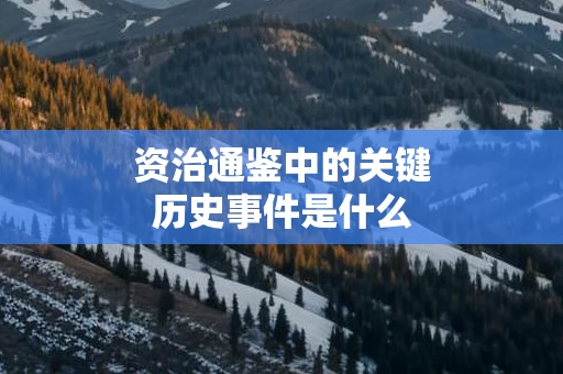 资治通鉴中的关键历史事件是什么