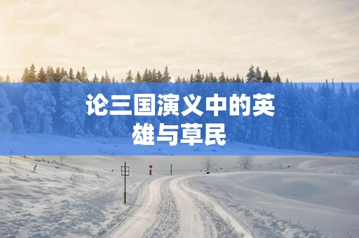 论三国演义中的英雄与草民