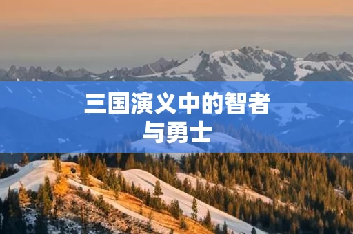 三国演义中的智者与勇士