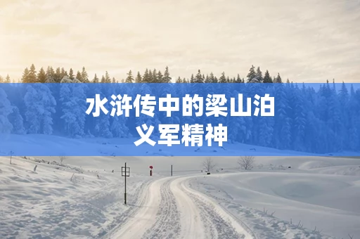 水浒传中的梁山泊义军精神