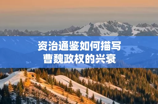 资治通鉴如何描写曹魏政权的兴衰