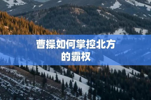 曹操如何掌控北方的霸权