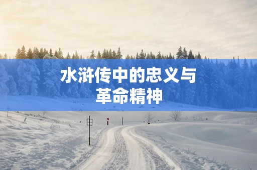 水浒传中的忠义与革命精神