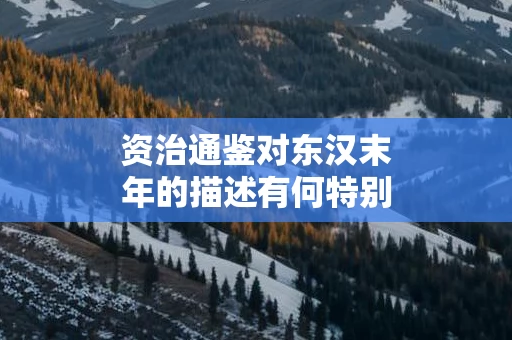 资治通鉴对东汉末年的描述有何特别之处