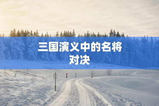 三国演义中的名将对决