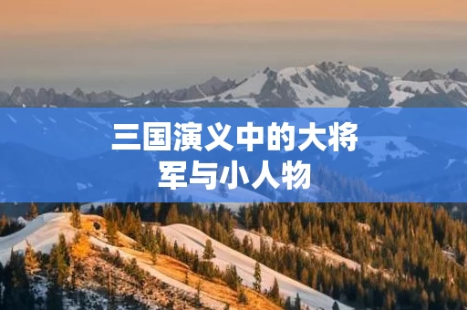 三国演义中的大将军与小人物