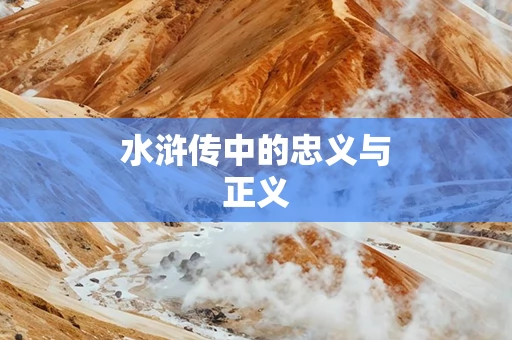水浒传中的忠义与正义