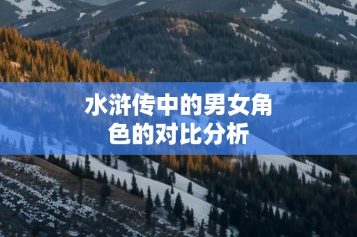水浒传中的男女角色的对比分析