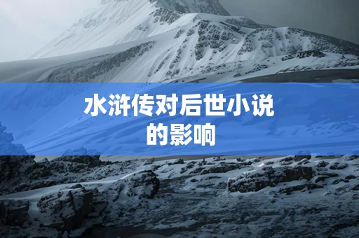 水浒传对后世小说的影响