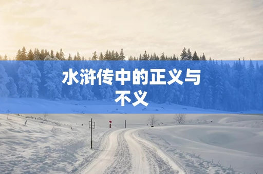 水浒传中的正义与不义