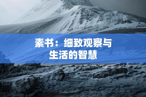 素书：细致观察与生活的智慧