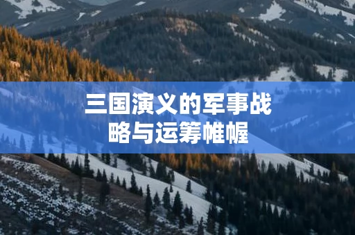 三国演义的军事战略与运筹帷幄