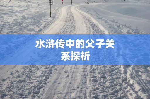 水浒传中的父子关系探析