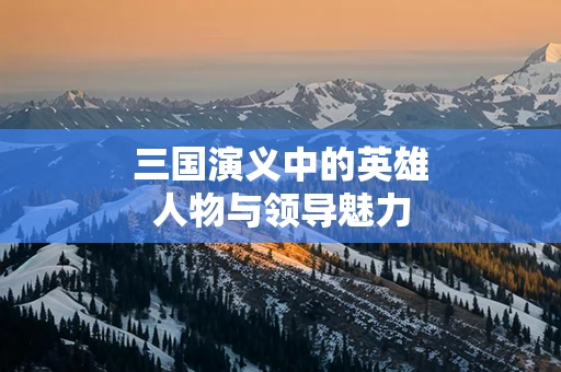 三国演义中的英雄人物与领导魅力