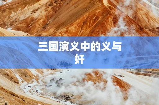 三国演义中的义与奸
