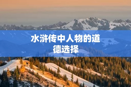 水浒传中人物的道德选择