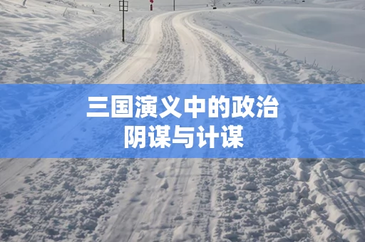 三国演义中的政治阴谋与计谋