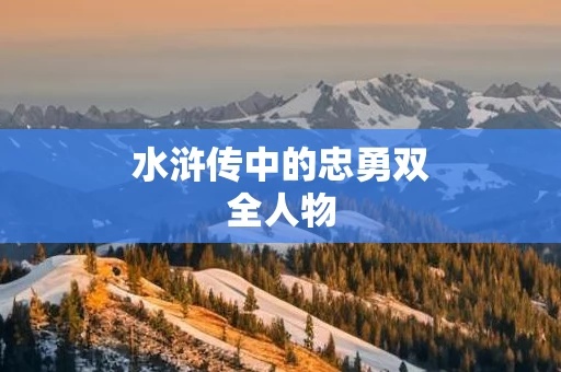 水浒传中的忠勇双全人物