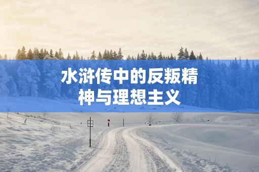 水浒传中的反叛精神与理想主义
