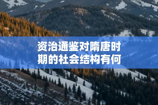 资治通鉴对隋唐时期的社会结构有何描述