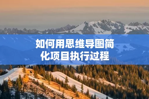 如何用思维导图简化项目执行过程