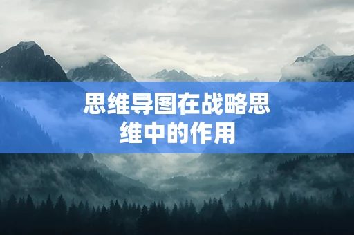 思维导图在战略思维中的作用