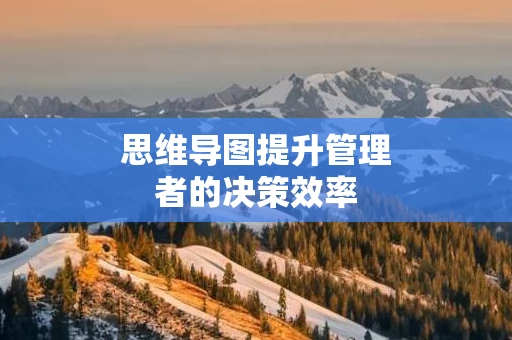 思维导图提升管理者的决策效率
