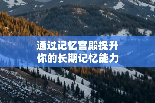 通过记忆宫殿提升你的长期记忆能力