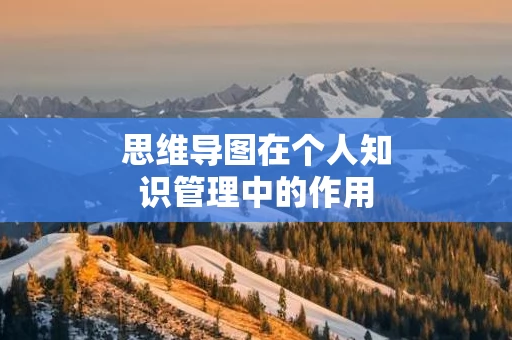 思维导图在个人知识管理中的作用