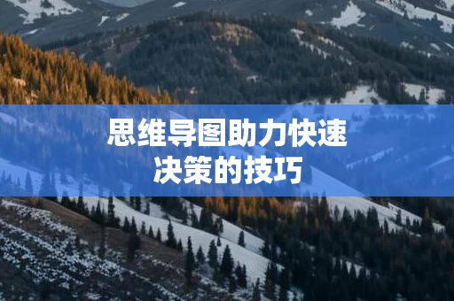 思维导图助力快速决策的技巧