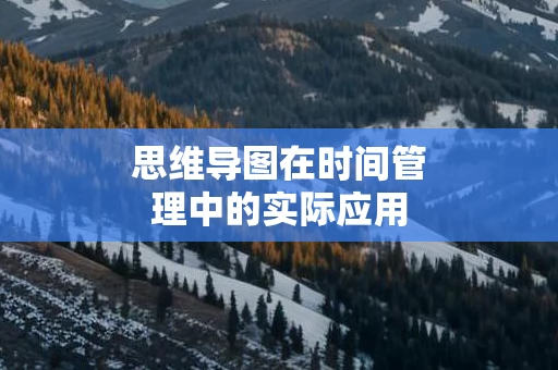 思维导图在时间管理中的实际应用