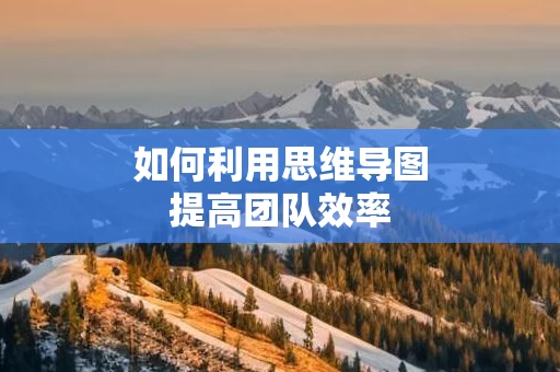 如何利用思维导图提高团队效率