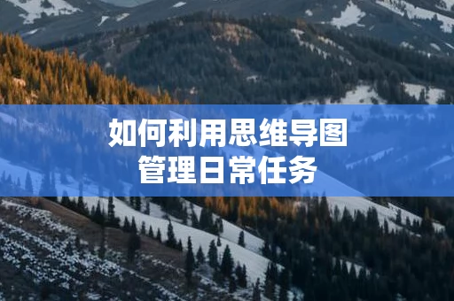 如何利用思维导图管理日常任务
