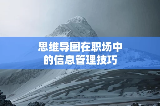 思维导图在职场中的信息管理技巧