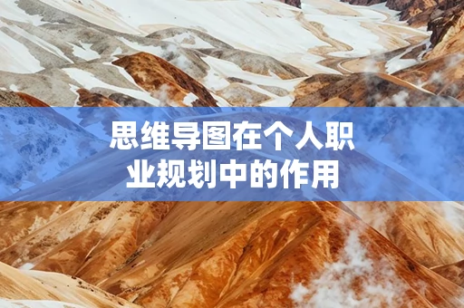 思维导图在个人职业规划中的作用