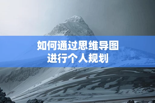 如何通过思维导图进行个人规划
